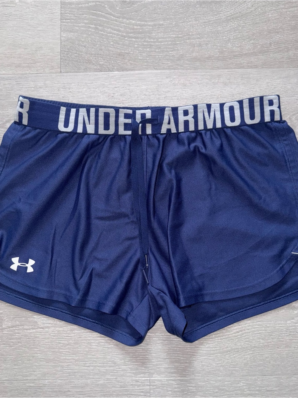 Under Armour Women's Navy Athletic Shorts with Branded Waistband